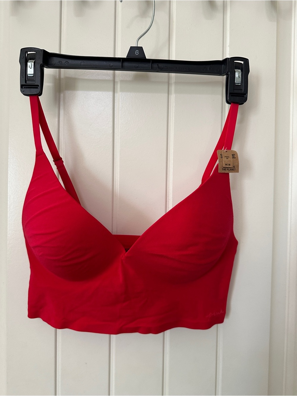 PINK Victoria's Secret Red Longline Seamless Bralette